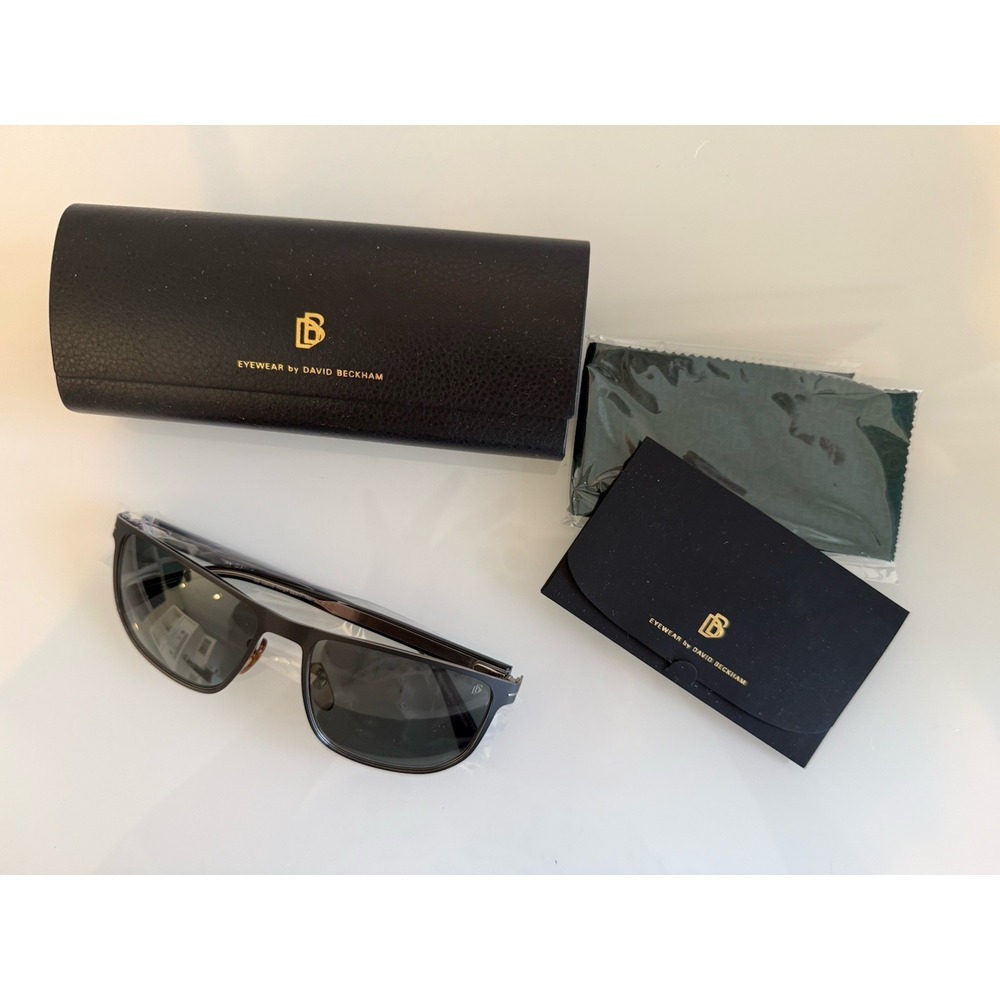 David Beckham DB 1061/S TI7/QT Sunglasses Ruthenium/Green New With Case
